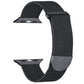 Magnetic metal Milanese watch band, dark mesh with metal clasp.