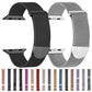 Set of Milanese metal magnetic watch bands in multiple colors, mesh straps and metal clasps