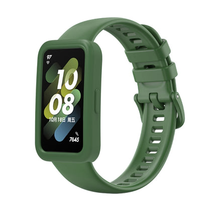 Silicone watch case and strap kit for smart watch, green band with protective frame