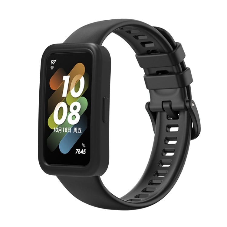 Silicone watch case and strap kit for smart watch, black band with protective frame