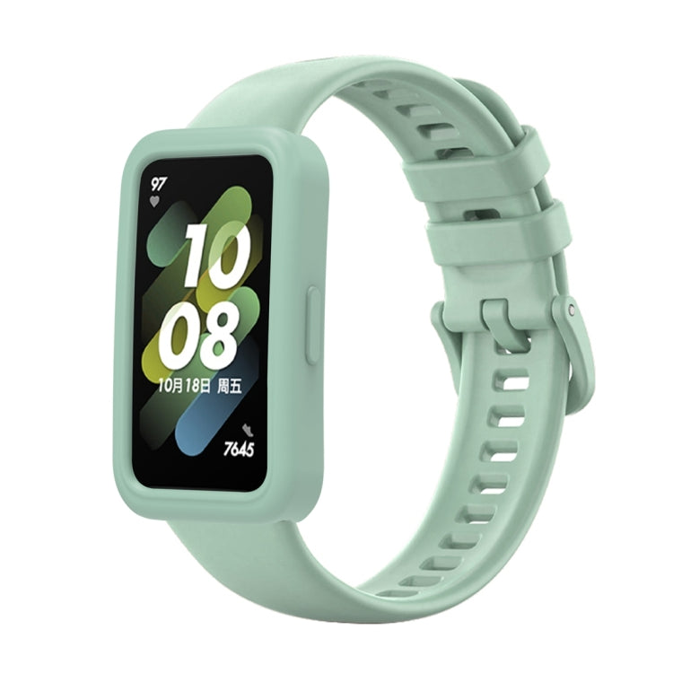 Silicone watch case and strap kit for smart watch, sage green band with protective frame