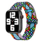 Painted pattern nylon watch band with multicolor geometric print and metal clasp