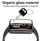 Clear watch screen protector film with organic glass look, key tag shown