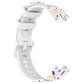 Silicone sports watch band with rainbow dots, white strap with metal clasp and buckle