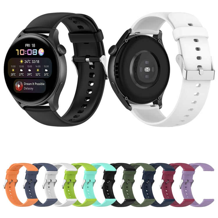 Assorted silicone watch bands with stainless steel buckles in black and white