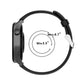Silicone watch band with stainless steel buckle, black, side view