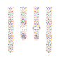 20mm rainbow-dots silicone watch band, white with multicolor sprinkles and buckle holes