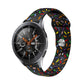 20mm rainbow-dots silicone watch band, black with multicolor sprinkles pattern