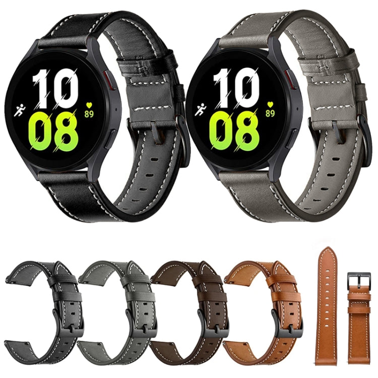 Leather watch band set with multiple colors: black, gray, brown, and tan with buckles