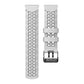 Two-color white silicone watch band with double-row holes and clasp hardware