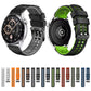 22mm double-row hole two-color silicone watch band, black with green accents