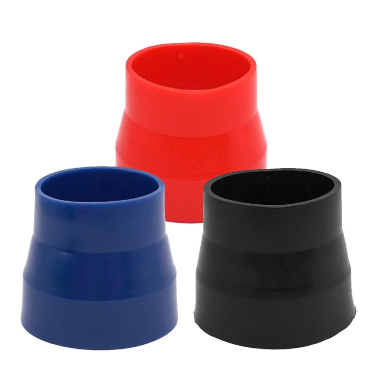 Three silicone intake couplers: red, blue, and black flared hose connectors