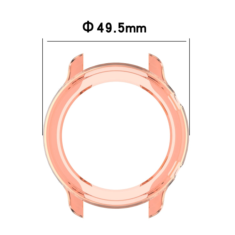 47mm TPU half watch case, transparent orange, for Huami Amazfit GTR, size view