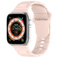 Silicone watch band with square buckle, light beige armor-style link design