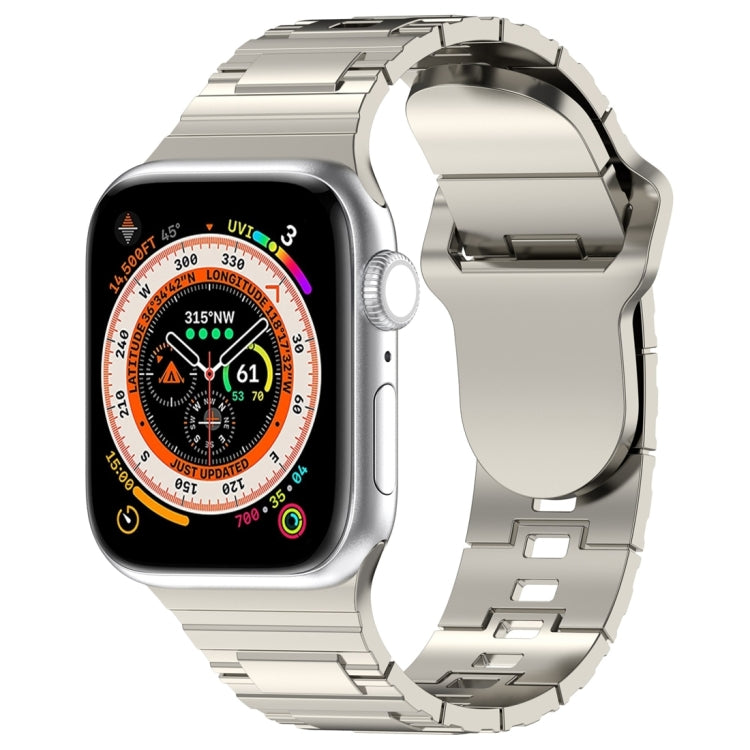 Armor-style silicone watch band with square buckle, silver