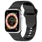 Armor-style silicone watch band with square buckle, black