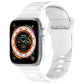 Armor-style silicone watch band with square buckle, white