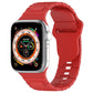 Silicone watch band with square buckle, red armor-style link strap