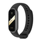 Black silicone smartwatch band with black fitness tracker face and vented strap holes
