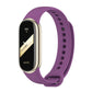Silicone watch band with perforated strap holes, plum purple color, for fitness tracker