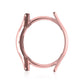 Diamond hollow watch protective case, rose-gold tone circular frame with raised guards