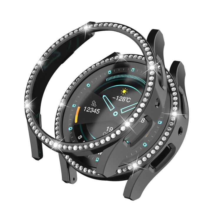 Black diamond hollow PC watch case with rhinestone bezel, protective cover for Galaxy Watch