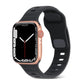 Silicone watch band with square buckle stripes, black color