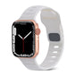 White silicone watch band with square buckle and striped vent holes