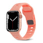 Light pink silicone watch band with square buckle and striped vent holes
