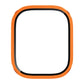 Orange square watch screen frame with integrated tempered film, black protective window