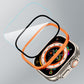 Orange-edged tempered screen film with protective frame for Apple Watch 49mm
