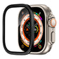 Black aluminum watch frame with integrated tempered screen film for 49mm Apple Watch Ultra