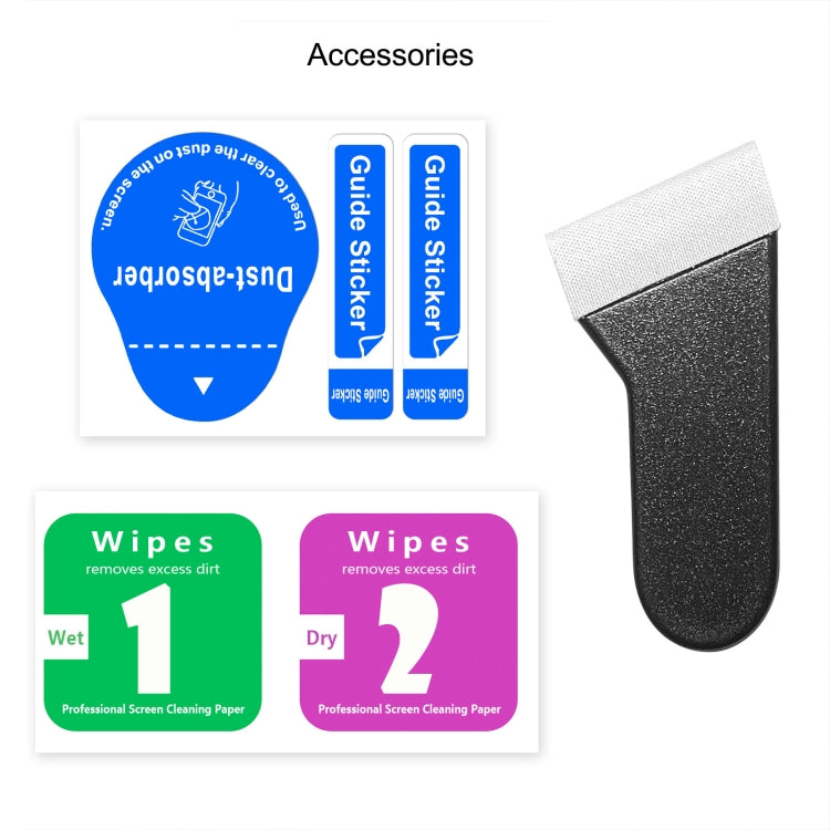 Watch screen accessory kit with screen cleaning cloth and cleaning papers with guides