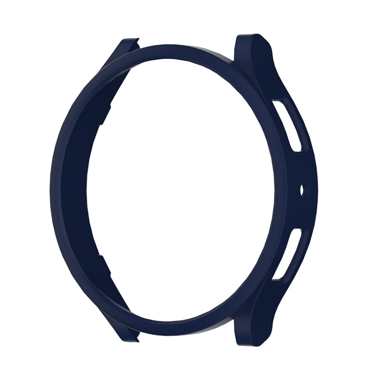 Navy blue PC protective watch case with open frame for a round smartwatch.