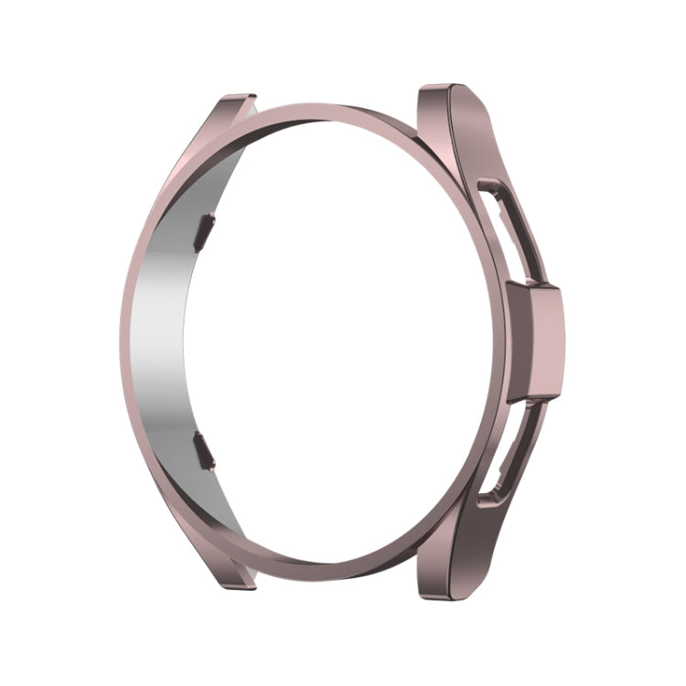 Rose gold protective watch case with open front and protective side rails