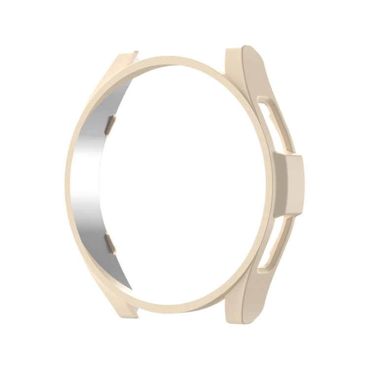 Light beige protective watch case with open front and side cutouts