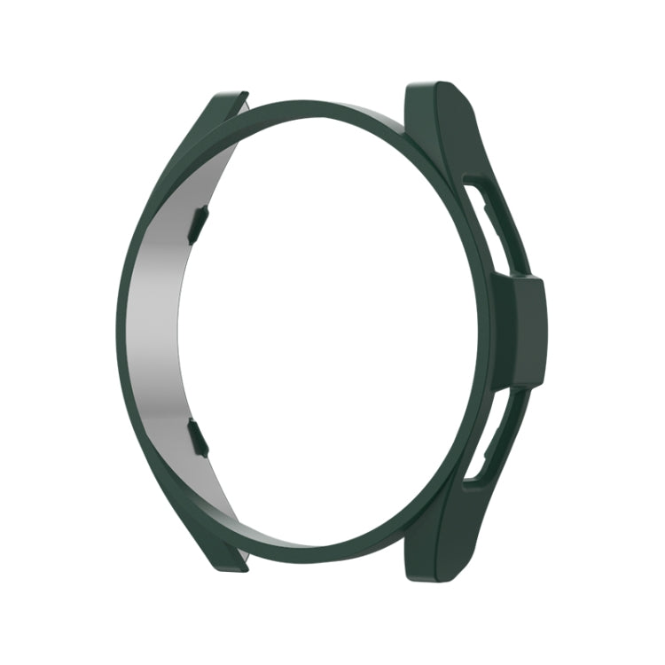 Dark green PC watch protective case for round smartwatch with raised edge and cutouts