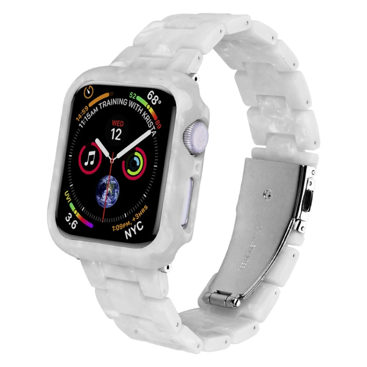 White translucent resin watch band with matching protective case