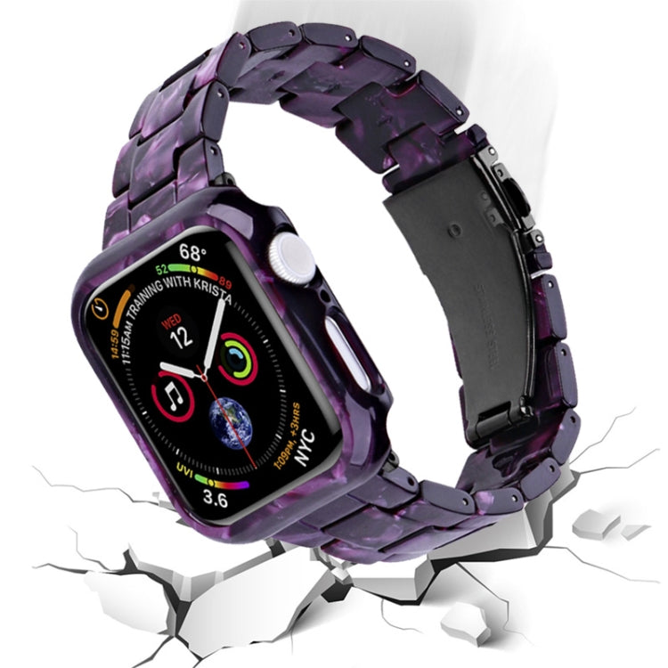 Purple printed resin watch band with Apple Watch case, 3-piece kit