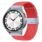 Nylon braided watch band with metal buckle, coral red