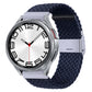 Nylon braided watch band with metal buckle, dark navy blue