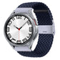 Braided nylon watch band with metal buckle, solid navy braided weave