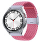 Braided nylon watch band with metal buckle, pink braided knit