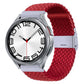 Nylon braided watch band with metal buckle, red