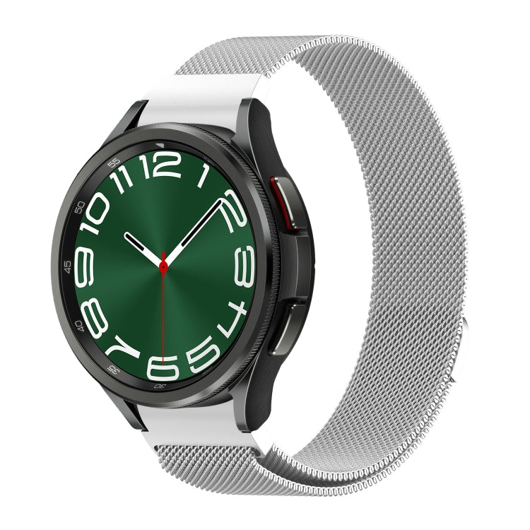 Milan magnetic metal watch band, silver mesh for Galaxy Watch 6/6 Classic