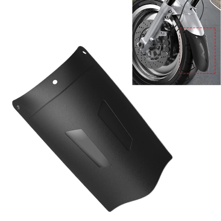 Black front wheel fender splash flap with molded cutout panel, dustproof mudguard