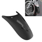 Black motorcycle front fender splash flap guard with angled cutout panel