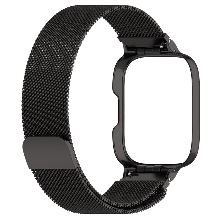Black Milan metal watch band with protective watch frame