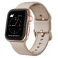 Beige silicone watch band with pin buckle and perforated strap holes