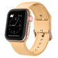 Tan silicone watch band with pin buckle and perforated strap holes